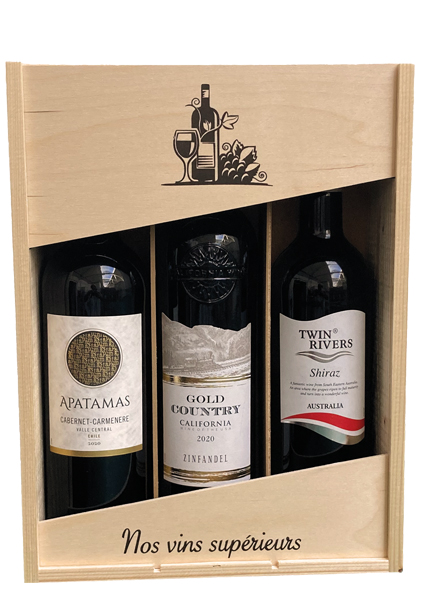 Kist Apatamas Cabernet / Twin Rivers Shiraz / Gold Country Zinfandel – 3 x 75cl