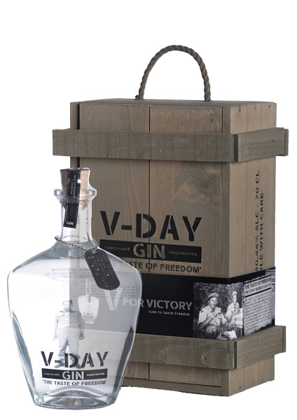 V-day gin 40,44% – 70 cl in kist