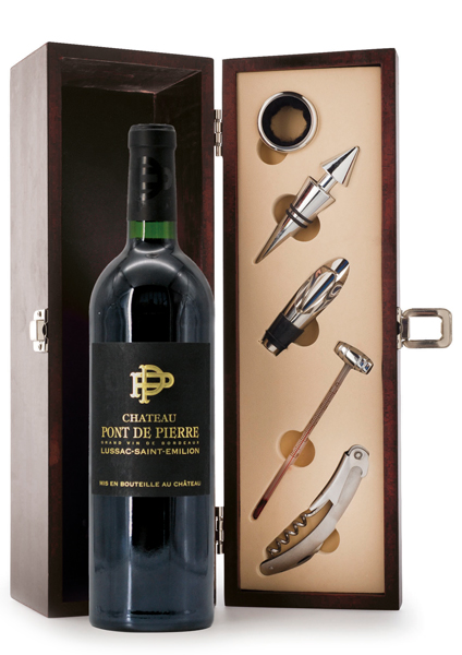 Luxekist met attributen – Château Pont de Pierre St. Emilion – 75cl