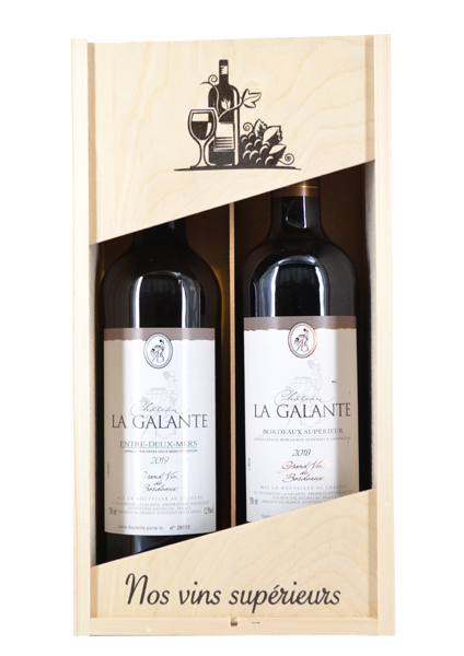 Kist La Galante rood / wit – 2 x 75cl